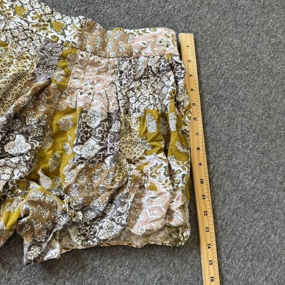 Anthropologie Maeve Patchwork Pleated Shorts Pull On Flowy XS Boho Cottagecore - Picture 12 of 13